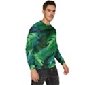 Tropical Green Leaves Background Men s Fleece Sweatshirt View3