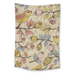 Seamless Pattern With Flower Bird Large Tapestry by Bedest