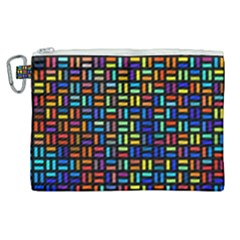 Geometric Colorful Square Rectangle Canvas Cosmetic Bag (xl)