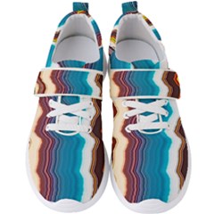 Line Vertical Lines Color Lines Men s Velcro Strap Shoes by Pakjumat