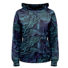 Abstract Blue Wave Texture Patten Women s Pullover Hoodie by Pakjumat