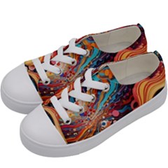Pattern Abstract Kids  Low Top Canvas Sneakers by Pakjumat