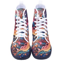 Pattern Abstract Women s High-top Canvas Sneakers by Pakjumat