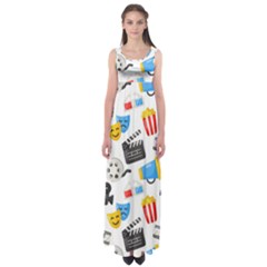 Cinema Icons Pattern Seamless Signs Symbols Collection Icon Empire Waist Maxi Dress