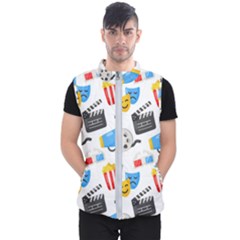 Cinema Icons Pattern Seamless Signs Symbols Collection Icon Men s Puffer Vest