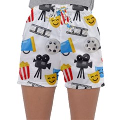 Cinema Icons Pattern Seamless Signs Symbols Collection Icon Sleepwear Shorts