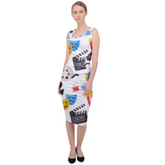 Cinema Icons Pattern Seamless Signs Symbols Collection Icon Sleeveless Pencil Dress