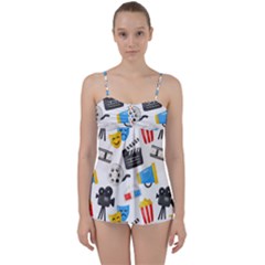 Cinema Icons Pattern Seamless Signs Symbols Collection Icon Babydoll Tankini Top