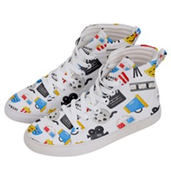 Cinema Icons Pattern Seamless Signs Symbols Collection Icon Men s Hi-top Skate Sneakers