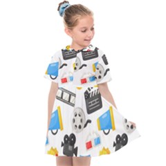 Cinema Icons Pattern Seamless Signs Symbols Collection Icon Kids  Sailor Dress