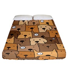 Cute Dog Seamless Pattern Background Fitted Sheet (california King Size)