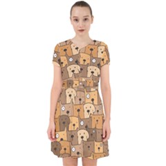 Cute Dog Seamless Pattern Background Adorable In Chiffon Dress
