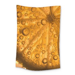 Lime Water Bubbles Macro Light Detail Background Small Tapestry by Pakjumat