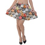 Cute Dog Seamless Pattern Background Velvet Skater Skirt