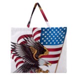 American Eagle Clip Art Zipper Large Tote Bag