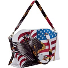 American Eagle Clip Art Canvas Crossbody Bag by Maspions