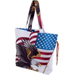 American Eagle Clip Art Drawstring Tote Bag
