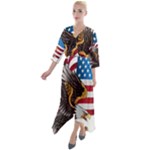 American Eagle Clip Art Quarter Sleeve Wrap Front Maxi Dress
