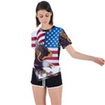American Eagle Clip Art Asymmetrical Short Sleeve Sports T-Shirt