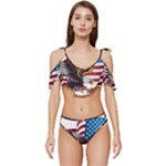 American Eagle Clip Art Ruffle Edge Tie Up Bikini Set	