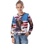 American Eagle Clip Art Kids  Long Sleeve T-Shirt with Frill 