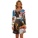 American Eagle Clip Art Long Sleeve Wide Neck Velvet Dress