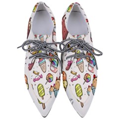 Doodle Cartoon Drawn Cone Food Pointed Oxford Shoes by Hannah976