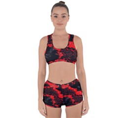 Red Black Fractal Mandelbrot Art Wallpaper Racerback Boyleg Bikini Set by Hannah976