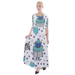 Little Cow Christmas  Half Sleeves Maxi Dress by ConteMonfrey