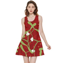 Mistletoe Christmas Texture Advent Inside Out Reversible Sleeveless Dress by Hannah976