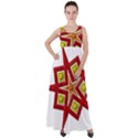 Pattern Tile Decorative Design Star Empire Waist Velour Maxi Dress View1