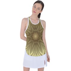 Background Pattern Golden Yellow Racer Back Mesh Tank Top by Hannah976
