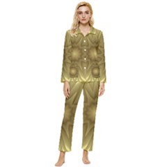 Background Pattern Golden Yellow Womens  Long Sleeve Velvet Pocket Pajamas Set by Hannah976