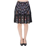 Rosette Cathedral Velvet High Waist Skirt