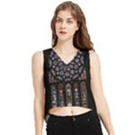 Rosette Cathedral V-Neck Cropped Tank Top