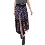 Rosette Cathedral Velour Split Maxi Skirt