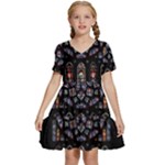 Rosette Cathedral Kids  Short Sleeve Tiered Mini Dress
