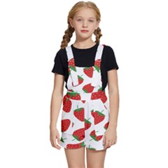 Seamless Pattern Fresh Strawberry Kids  Short Overalls by Sarkoni