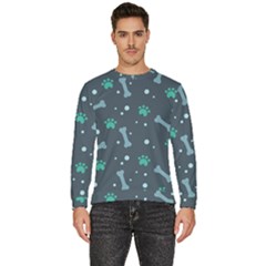 Bons Foot Prints Pattern Background Men s Fleece Sweatshirt by Grandong