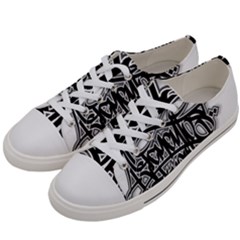 Hip Hop Music Drawing Art Graffiti Women s Low Top Canvas Sneakers by Sarkoni