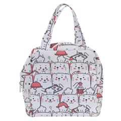 Cute Cat Chef Cooking Seamless Pattern Cartoon Boxy Hand Bag by Bedest