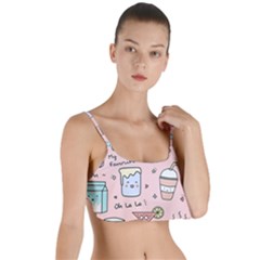 Drink Cocktail Doodle Coffee Layered Top Bikini Top  by Apen