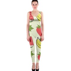 Fruits Pattern Background Food One Piece Catsuit by Apen