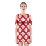 Christmas Snowflakes Background Pattern Shoulder Cutout One Piece Dress