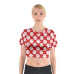 Christmas Snowflakes Background Pattern Cotton Crop Top