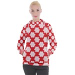 Christmas Snowflakes Background Pattern Women s Hooded Pullover
