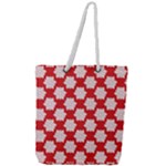 Christmas Snowflakes Background Pattern Full Print Rope Handle Tote (Large)