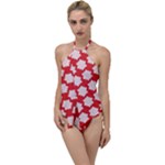 Christmas Snowflakes Background Pattern Go with the Flow One Piece Swimsuit