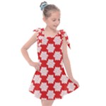 Christmas Snowflakes Background Pattern Kids  Tie Up Tunic Dress