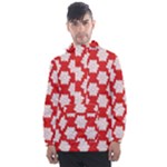 Christmas Snowflakes Background Pattern Men s Front Pocket Pullover Windbreaker